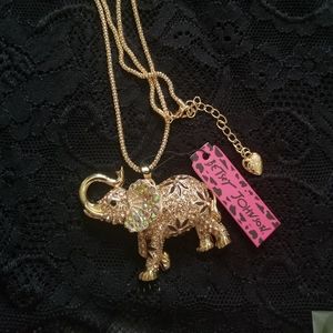 Betsey Johnson Lucky Elephant Necklace